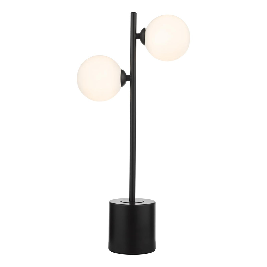 SPI4222-02 Spiral 2 Light Table Lamp Matt Black With Opal Glass