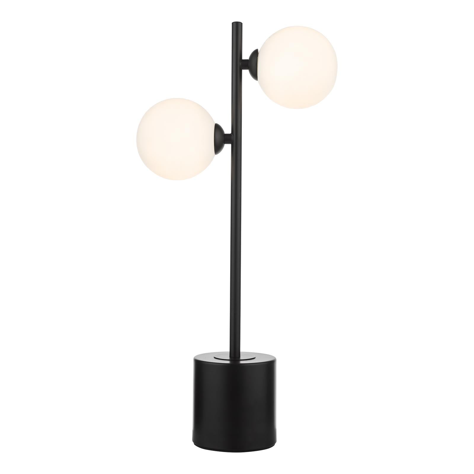 SPI4222-02 Spiral 2 Light Table Lamp Matt Black With Opal Glass