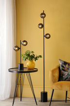 SPI4222-21 Spiral 2 Light Table Lamp Matt Black With Black Confetti Glass