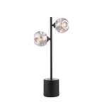 SPI4222-28 Spiral 2 Light Table Lamp Matt Black With Closed Organic Smoked Glass