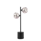 SPI4222-28 Spiral 2 Light Table Lamp Matt Black With Closed Organic Smoked Glass