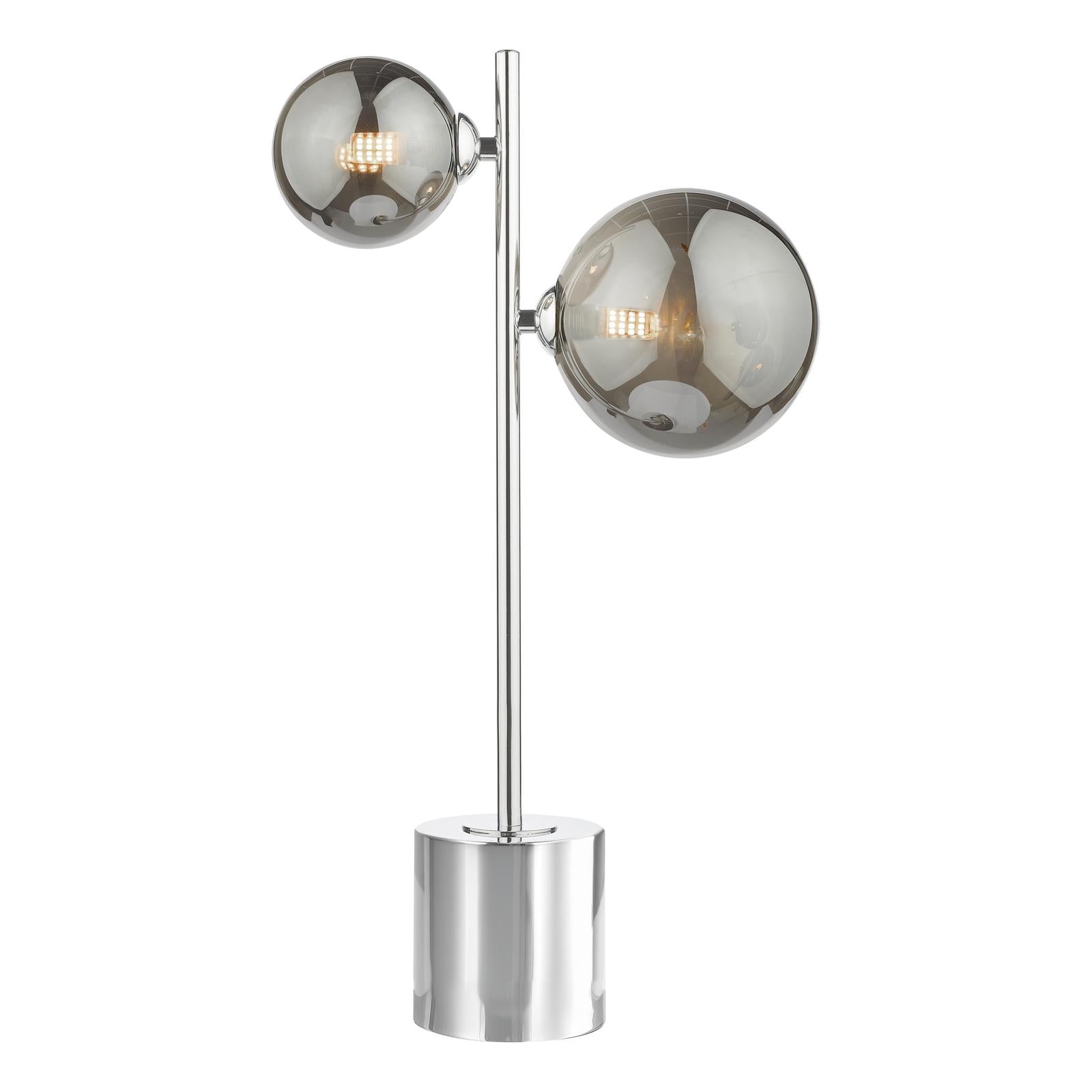 SPI4250-01-24 Spiral 2 Light Table Lamp Polished Chrome and Smoked Glass