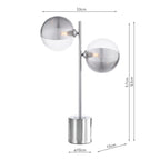 SPI4250-19 Spiral 2 Light Table Lamp Polished Chrome With Smoked/Clear Ribbed Glass