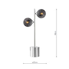 SPI4250-21 Spiral 2 Light Table Lamp Polished Chrome With Black Confetti Glass