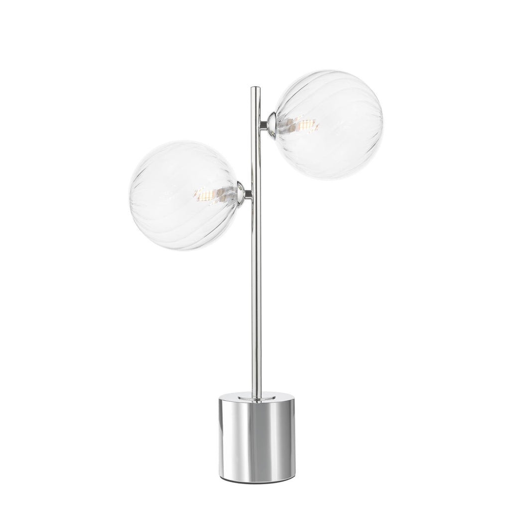 SPI4250-22 Spiral 2 Light Table Lamp Polished Chrome With Closed Glass