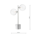 SPI4250-22 Spiral 2 Light Table Lamp Polished Chrome With Closed Glass