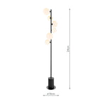 SPI4922-02-23 Spiral 6 Light Floor Lamp Matt Black and Opal Glass
