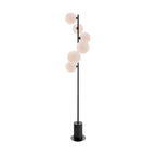 SPI4922-23 Spiral 6 Light Floor Lamp Matt Black With Opal Glass
