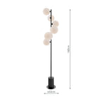 SPI4922-23 Spiral 6 Light Floor Lamp Matt Black With Opal Glass