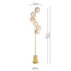 SPI4935-11 Spiral 6 Light Floor Lamp Matt Gold With Amber Dimpled Glass