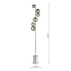 SPI4950-01-24 Spiral 6 Light Floor Lamp Polished Chrome and Smoked Glass