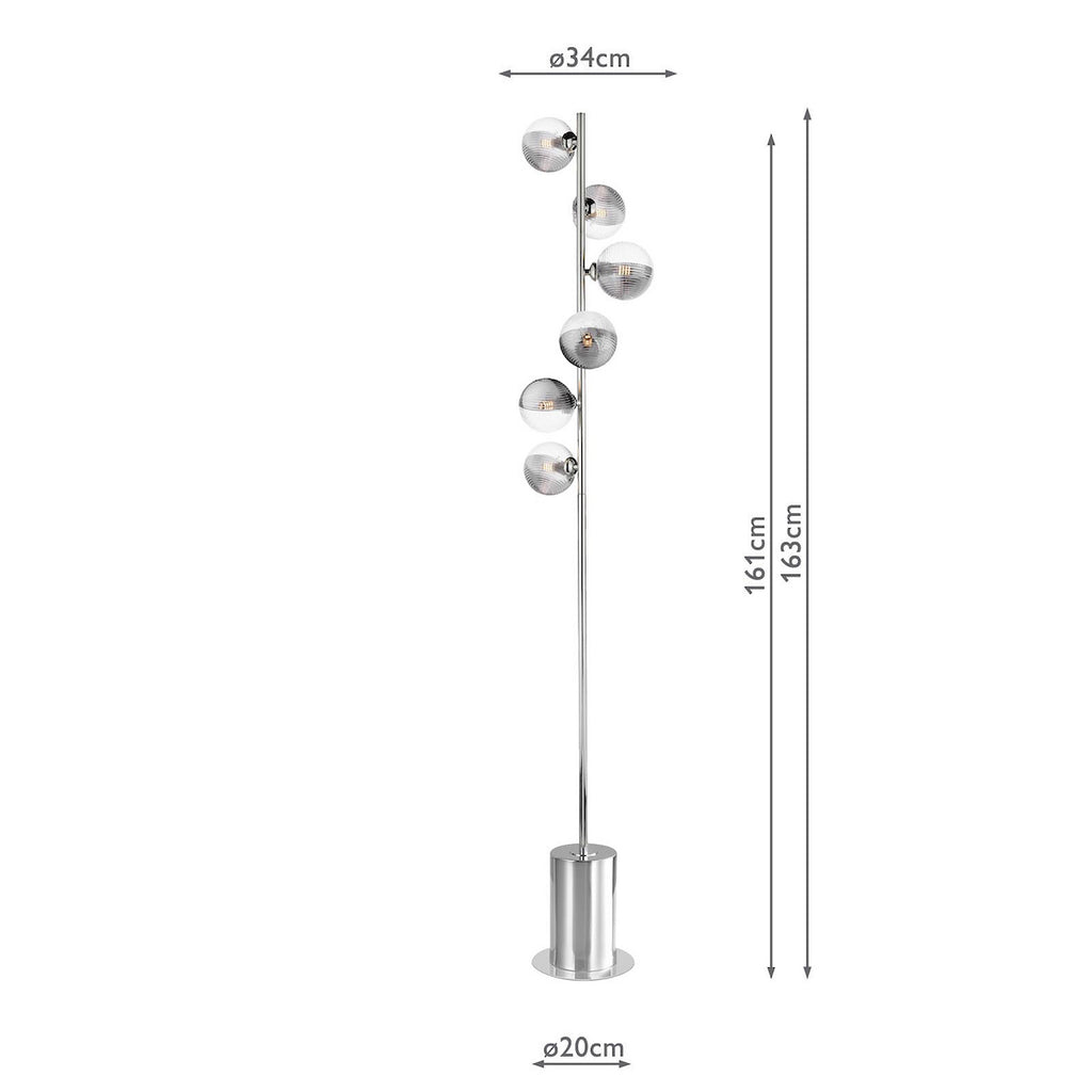 SPI4950-F Spiral 6 Light Floor Lamp Polished Chrome Base Only (S)