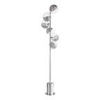 SPI4950-19 Spiral 6 Light Floor Lamp Polished Chrome With Smoked/Clear Ribbed Glass