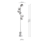 SPI4950-19 Spiral 6 Light Floor Lamp Polished Chrome With Smoked/Clear Ribbed Glass