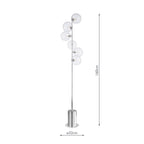 SPI4950-22 Spiral 6 Light Floor Lamp Polished Chrome With Closed Glass