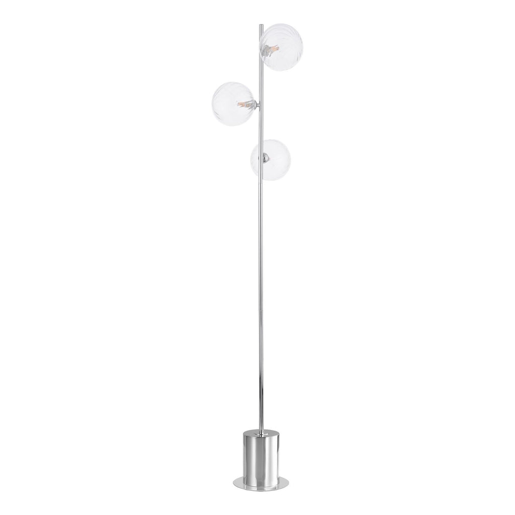 SPI5550-22 Spiral 3 Light Floor Lamp Polished Chrome With Closed Glass
