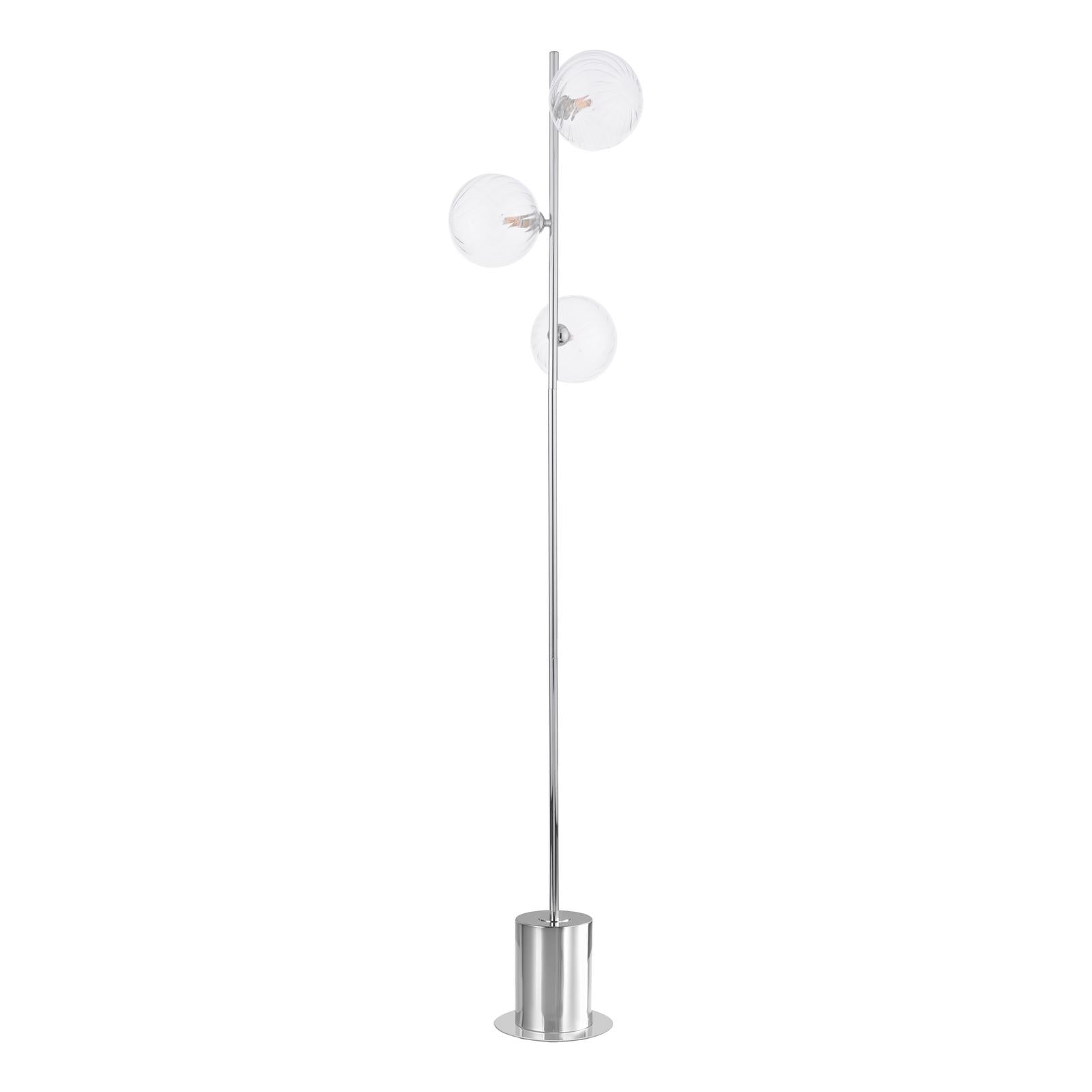 SPI5550-22 Spiral 3 Light Floor Lamp Polished Chrome With Closed Glass