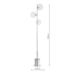 SPI5550-22 Spiral 3 Light Floor Lamp Polished Chrome With Closed Glass
