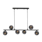 SPI6422-21 Spiral 6 Light Bar Pendant Matt Black With Black Confetti Glass
