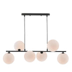 SPI6422-23 Spiral 6 Light Bar Pendant Matt Black With Opal Glass