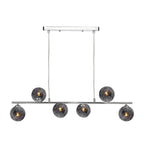 SPI6450-21 Spiral 6 Light Bar Pendant Polished Chrome With Black Confetti Glass
