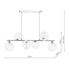 SPI6450-22 Spiral 6 Light Bar Pendant Polished Chrome With Closed Glass