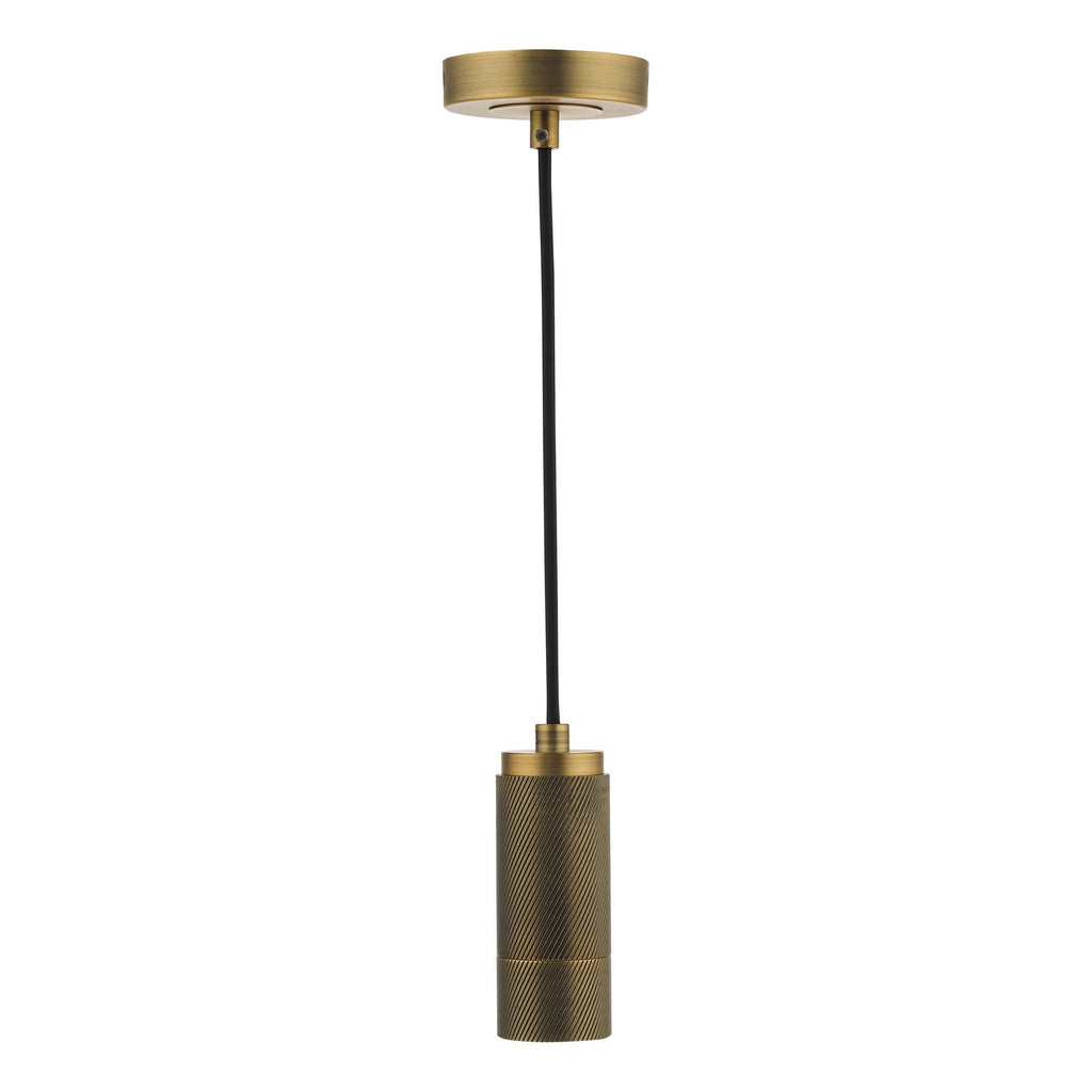 SPK0140 1 Light E27 Suspension Knurled Brass