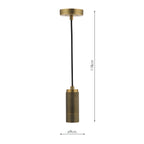 SPK0140 1 Light E27 Suspension Knurled Brass
