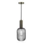 SPK0167 1 Light E27 Suspension Knurled Antique Chrome