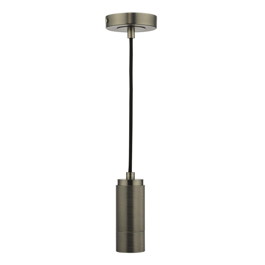 SPK0167 1 Light E27 Suspension Knurled Antique Chrome