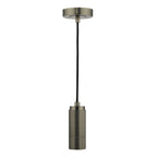 SPK0167 1 Light E27 Suspension Knurled Antique Chrome