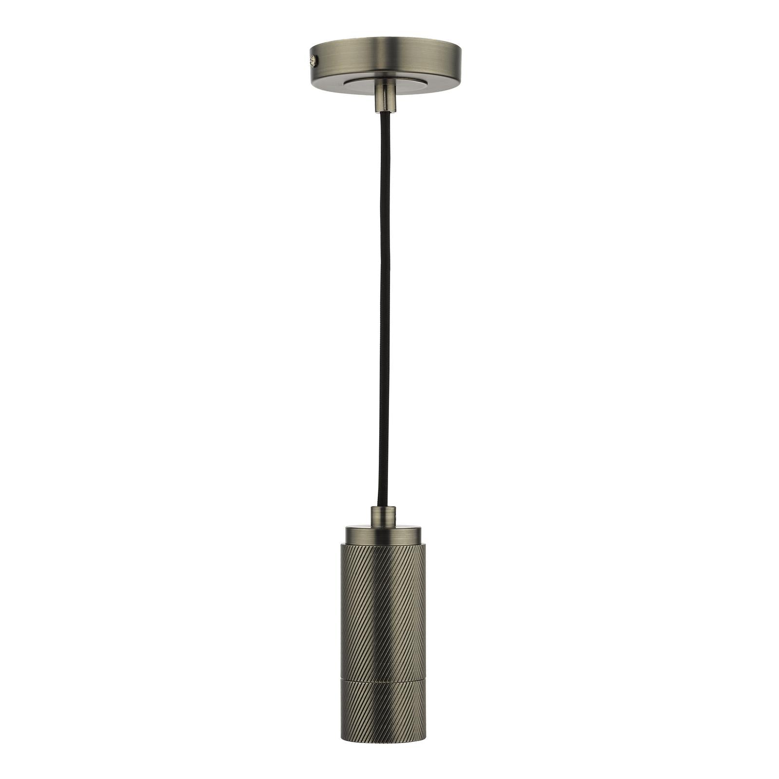 SPK0167 1 Light E27 Suspension Knurled Antique Chrome