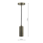 SPK0167 1 Light E27 Suspension Knurled Antique Chrome