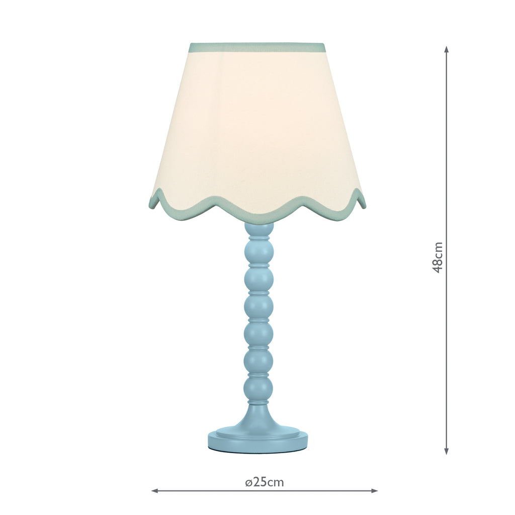 SPO4223-POM1023 Spool Table Lamp Blue With Shade