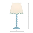 SPO4223-POM1023 Spool Table Lamp Blue With Shade