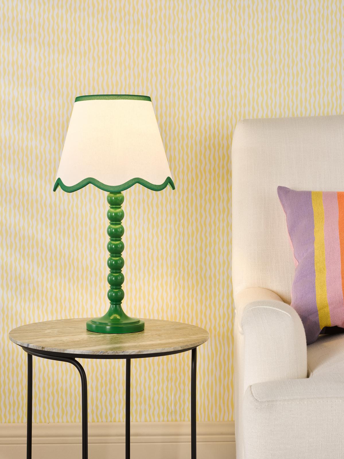 SPO4224-POM1024 Spool Table Lamp Green With Shade