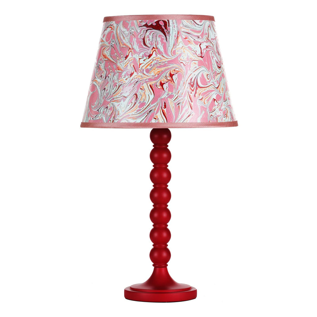 SPO4225-FRI1025 Spool Table Lamp Red With Shade