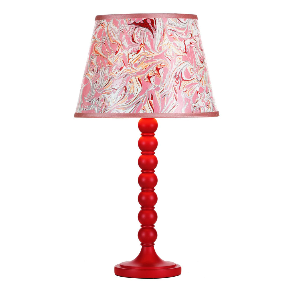 SPO4225-FRI1025 Spool Table Lamp Red With Shade