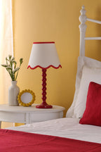 SPO4225-POM1025 Spool Table Lamp Red With Shade