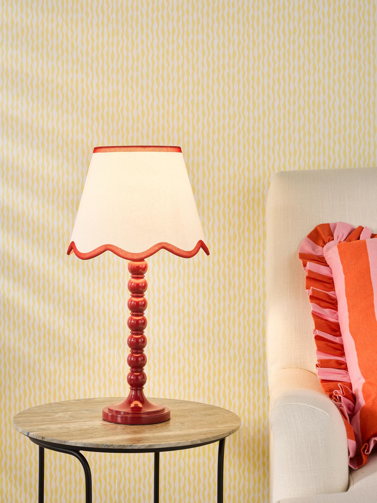 SPO4225-POM1025 Spool Table Lamp Red With Shade