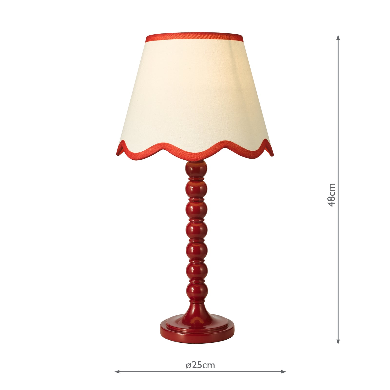 SPO4225-POM1025 Spool Table Lamp Red With Shade