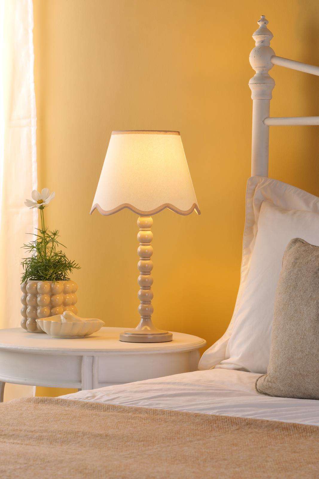 SPO4229-POM1029 Spool Table Lamp Taupe With Shade