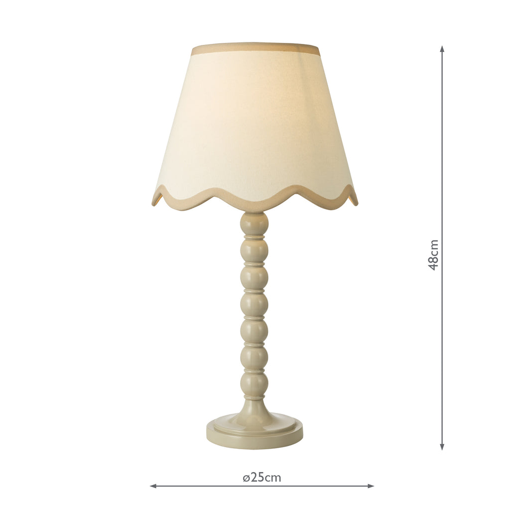 SPO4229-POM1029 Spool Table Lamp Taupe With Shade