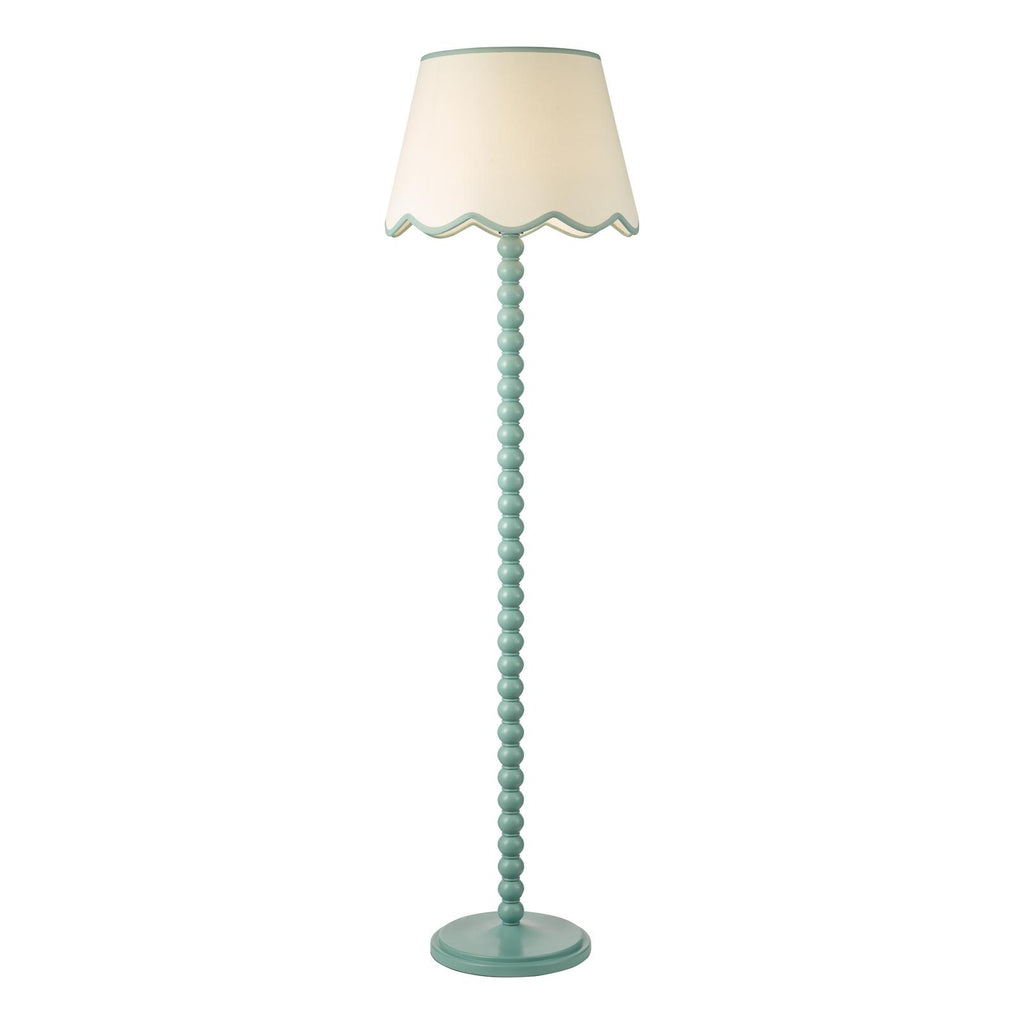 SPO4923-POM1823 Spool Floor Lamp Blue With Shade