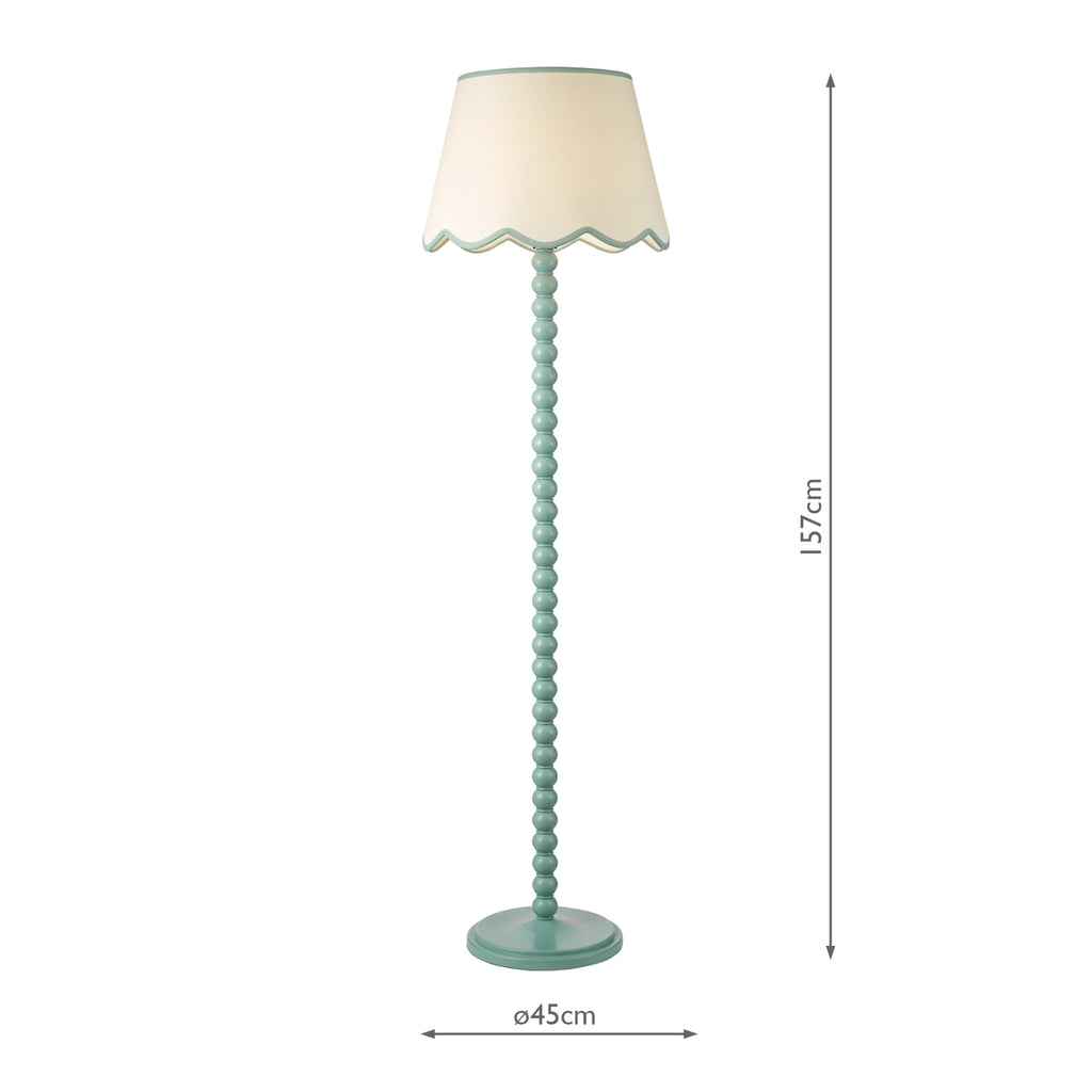 SPO4923-POM1823 Spool Floor Lamp Blue With Shade