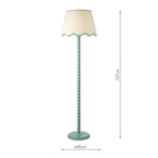 SPO4923-POM1823 Spool Floor Lamp Blue With Shade