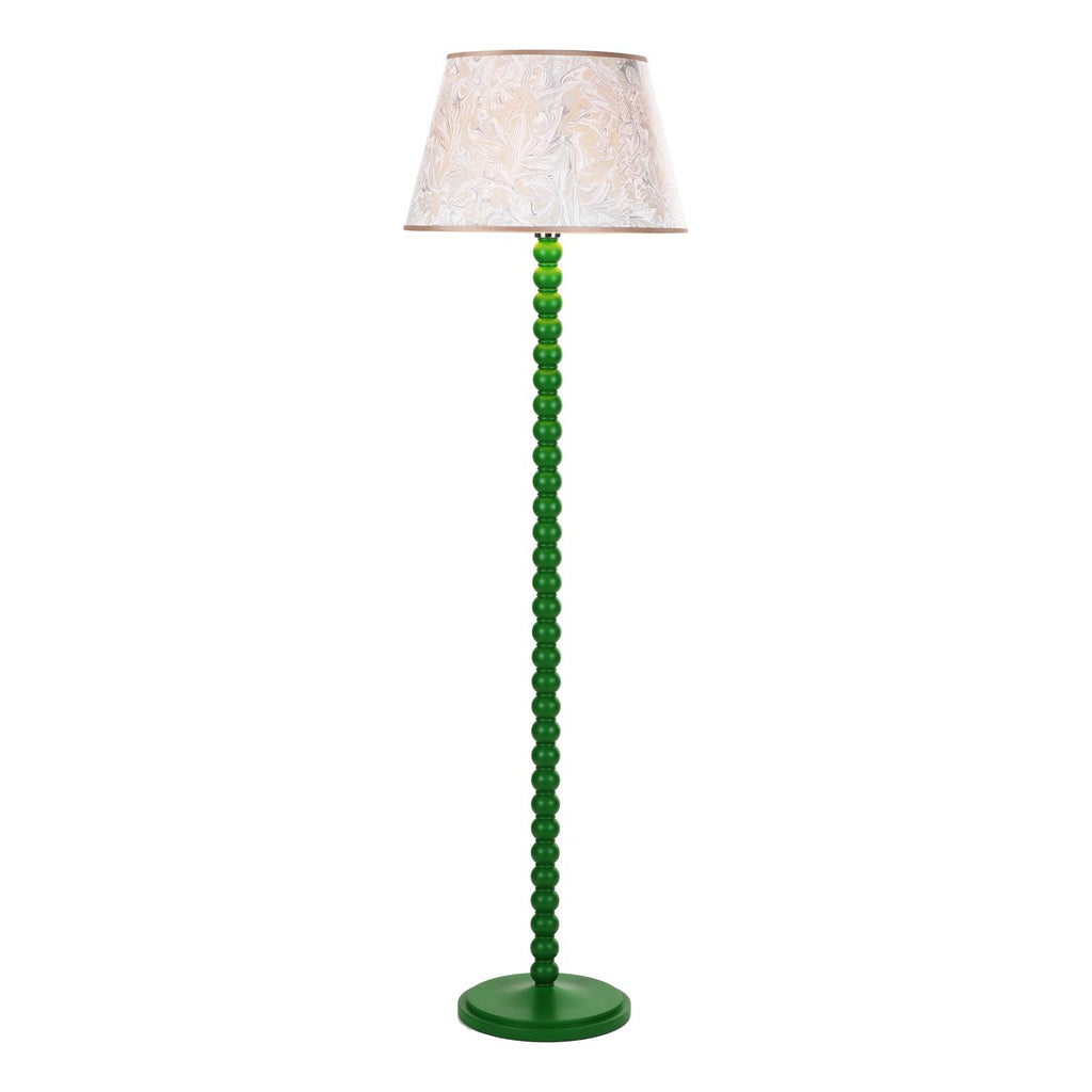 SPO4924-FRI1729 Spool Floor Lamp Green With Shade