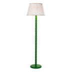 SPO4924-FRI1729 Spool Floor Lamp Green With Shade