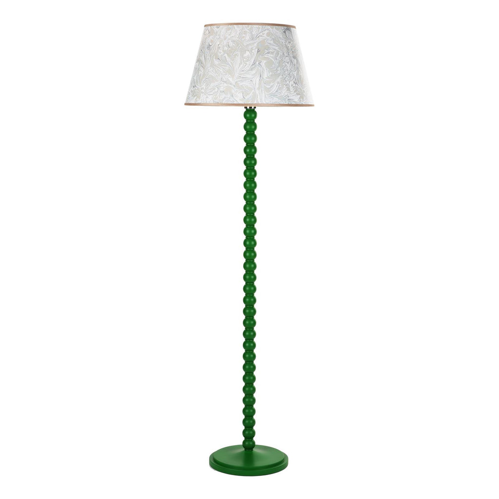 SPO4924-FRI1729 Spool Floor Lamp Green With Shade