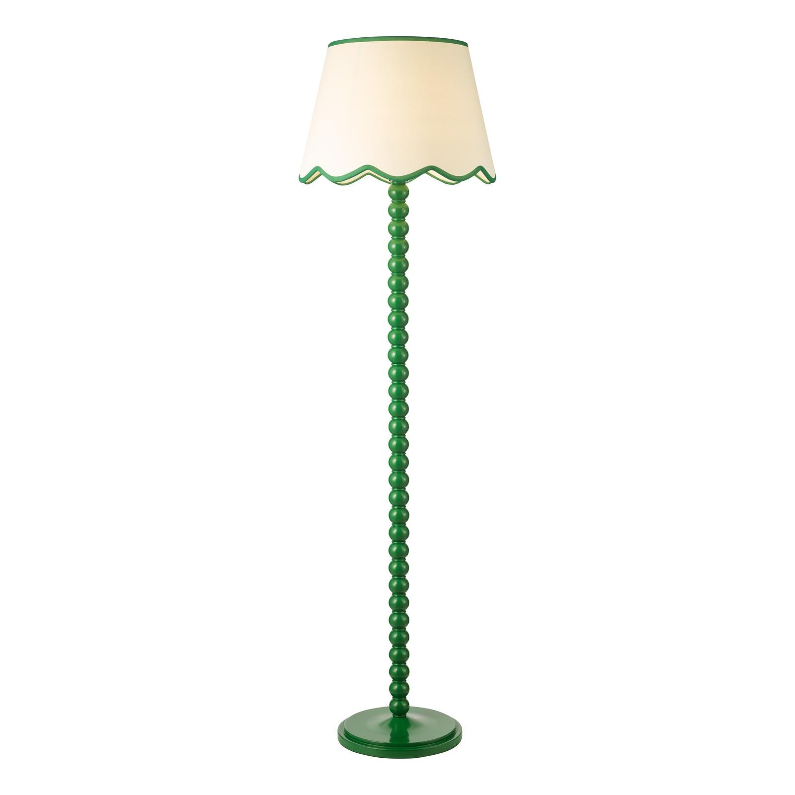 SPO4924-POM1824 Spool Floor Lamp Green With Shade